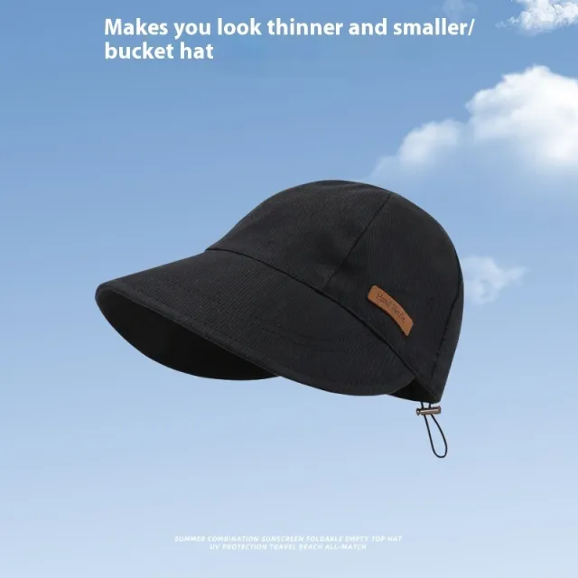 Summer Sun Protection UV Protection Bucket Hat Black - Shop at LoveMi