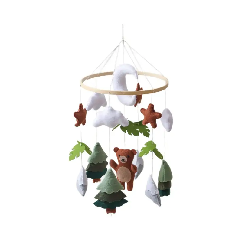 New Handmade Felt Teddy Bear Bed Bell For Children