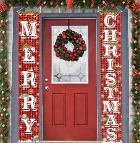 Christmas Festival Couplet Atmosphere Layout Sports Outdoor Decorative Door Curtain Festival Flag Decoration Supplies 30X180Cma - Shop at LoveMi