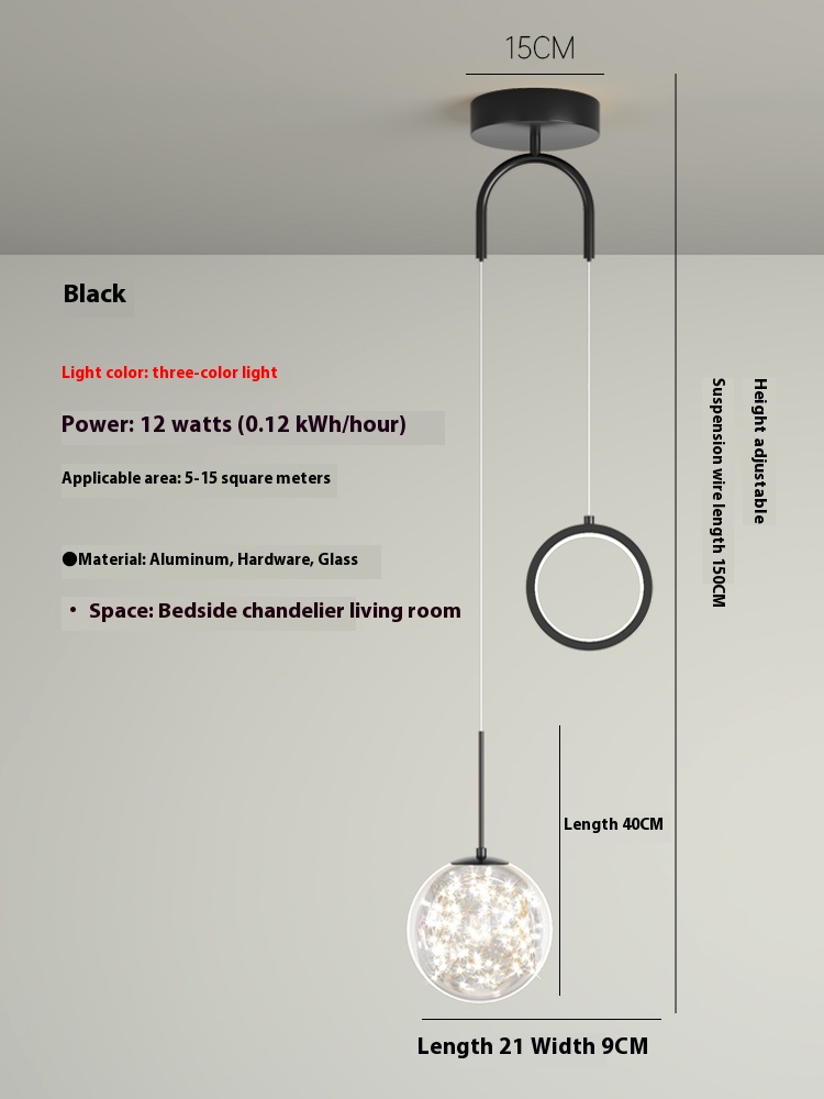 Bedroom Bedside Small Droplight Modern Minimalist