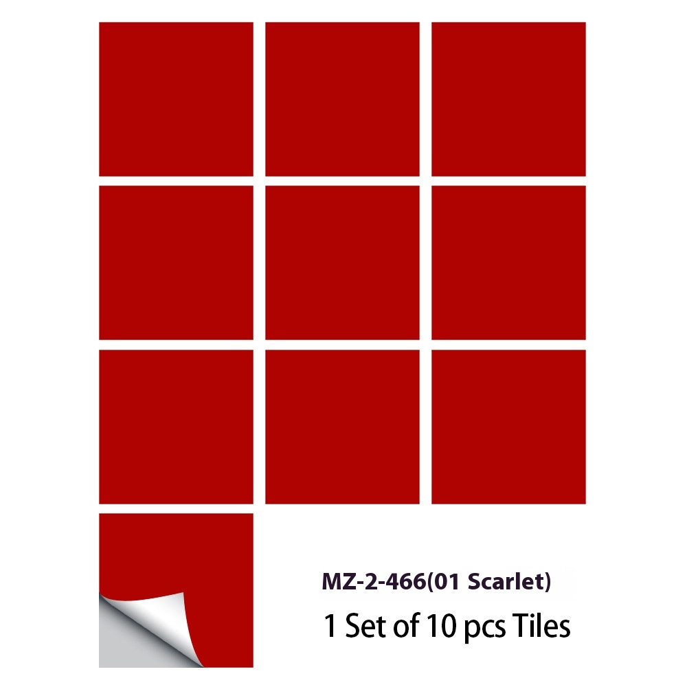 10 PCs Morandi Solid Color Crystal Hard Piece Tile Sticker