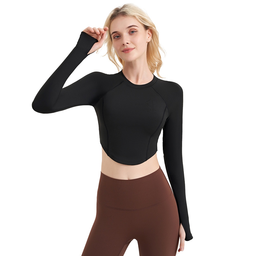 Nude Feel Slimming Sports Top With One-piece Short Sleeve