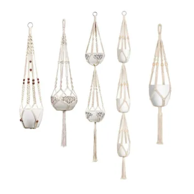 Custom Hand knitted Hanging Flowerpot Net Bag 5 Different Styles - Shop at LoveMi