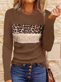 3D Printed Natural Landscape Round Neck Long Sleeve - 3W5Z0D5-5Xl - View 1