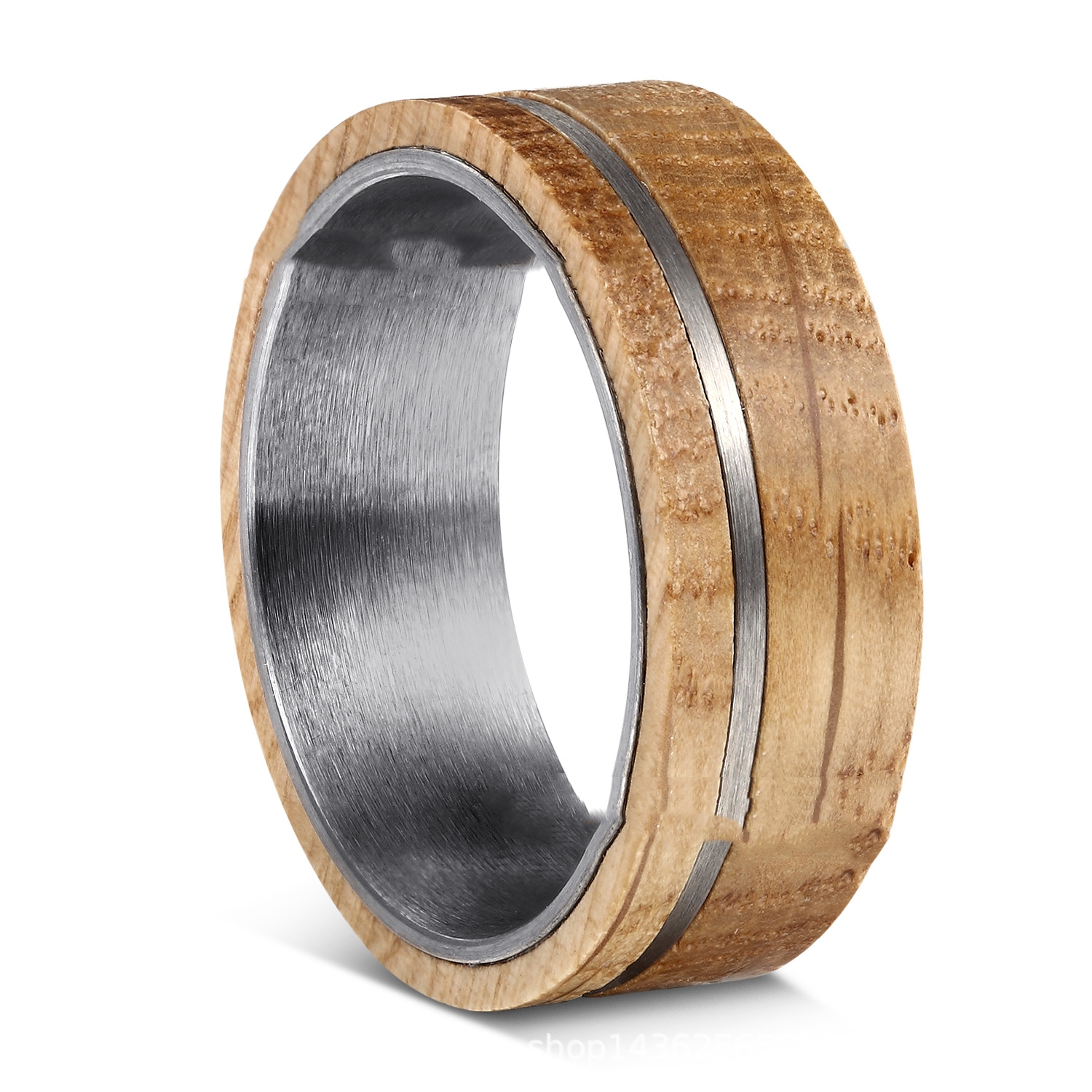 Meteorite Inlaid Tungsten Steel Men's Ring Black Ring