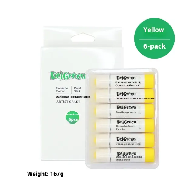 Solid Gouache Crayon Crayon Graffiti Supplies Yellow 6 Pieces - Shop at LoveMi