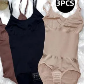 Women's Seamless One-piece Corset Seamless Camisole - Underwear Set X3Pc