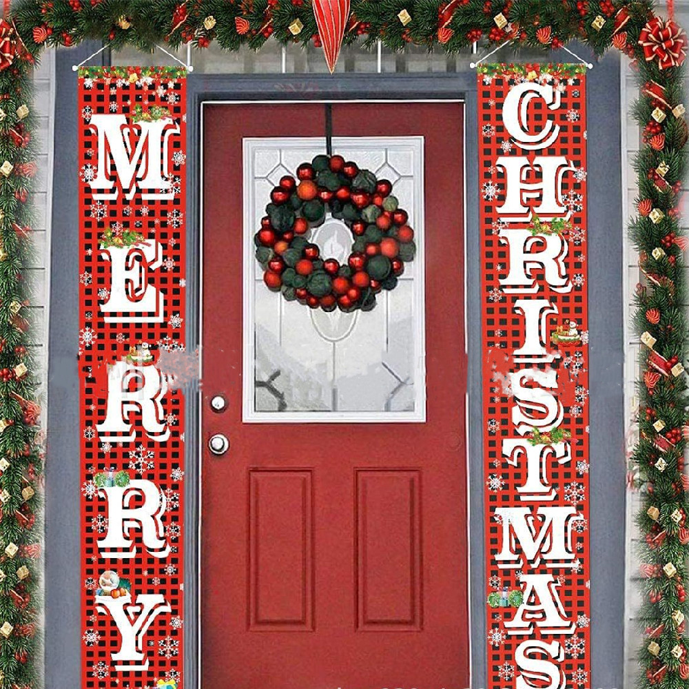 Christmas Festival Couplet Atmosphere Layout Sports Outdoor Decorative Door Curtain Festival Flag Decoration Supplies