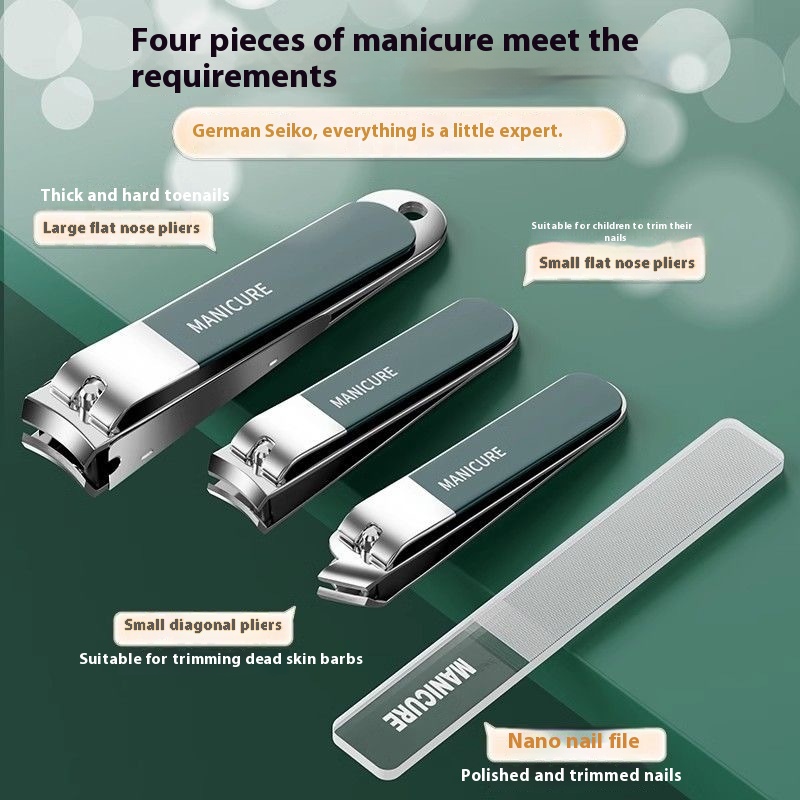 Nail Scissor Set Full Set Of Household Anti-splash Nail Clippers