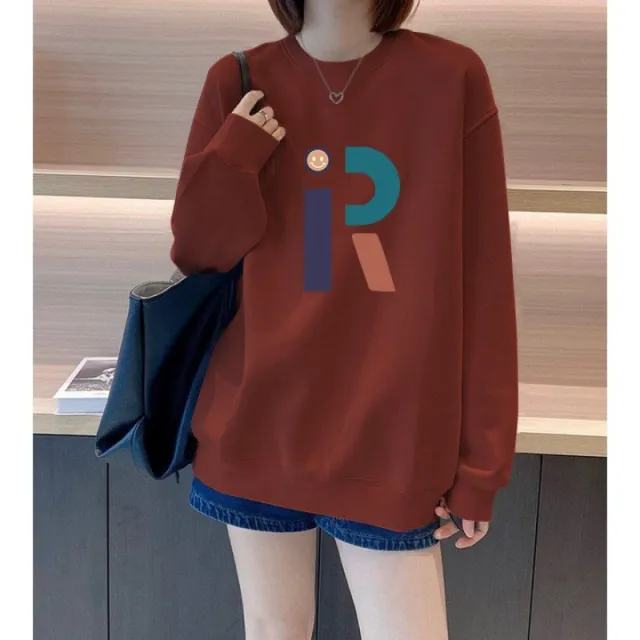 Heavy Round Neck Sweaters Women's Clothing Wine Red - Shop at LoveMi