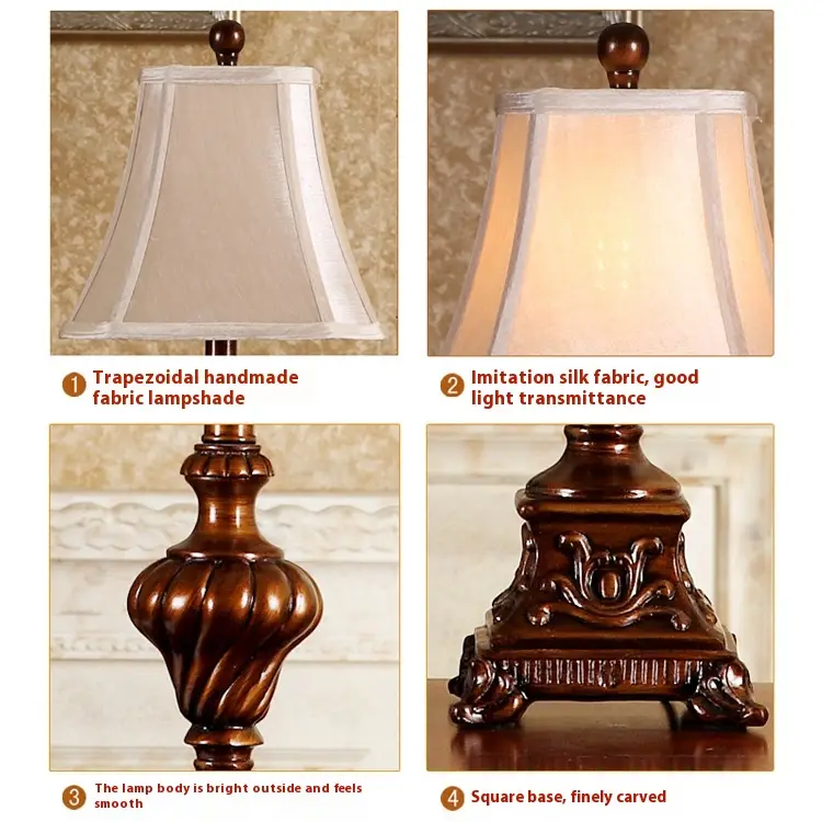 Retro European Style Lamp Bedroom Bedside Hotel Decoration