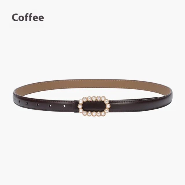 Genuine Leather Black Fashion Belt Fine Decorative One suit Skirt Suit Jeans 20929 Coffee - Shop at LoveMi