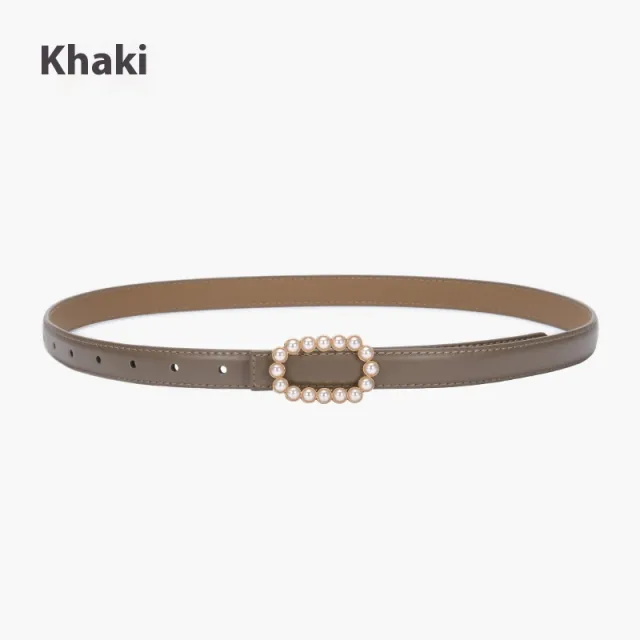Genuine Leather Black Fashion Belt Fine Decorative One suit Skirt Suit Jeans Khaki - Shop at LoveMi