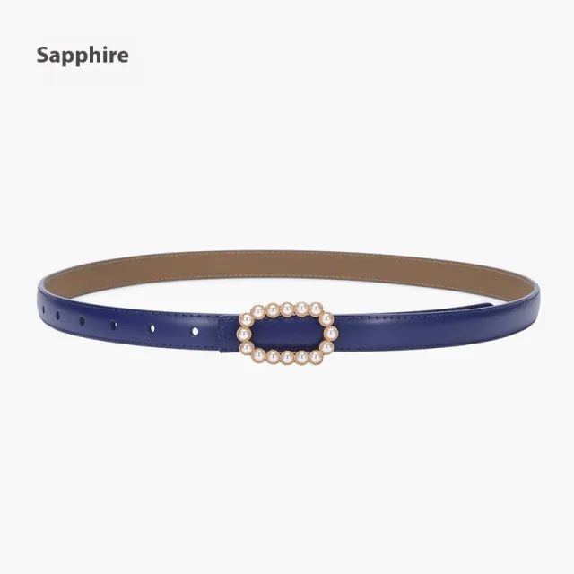 Genuine Leather Black Fashion Belt Fine Decorative One suit Skirt Suit Jeans Blue - Shop at LoveMi