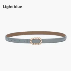 Genuine Leather Black Fashion Belt Fine Decorative One-suit Skirt Suit Jeans - 20929 Light Blue - View 1