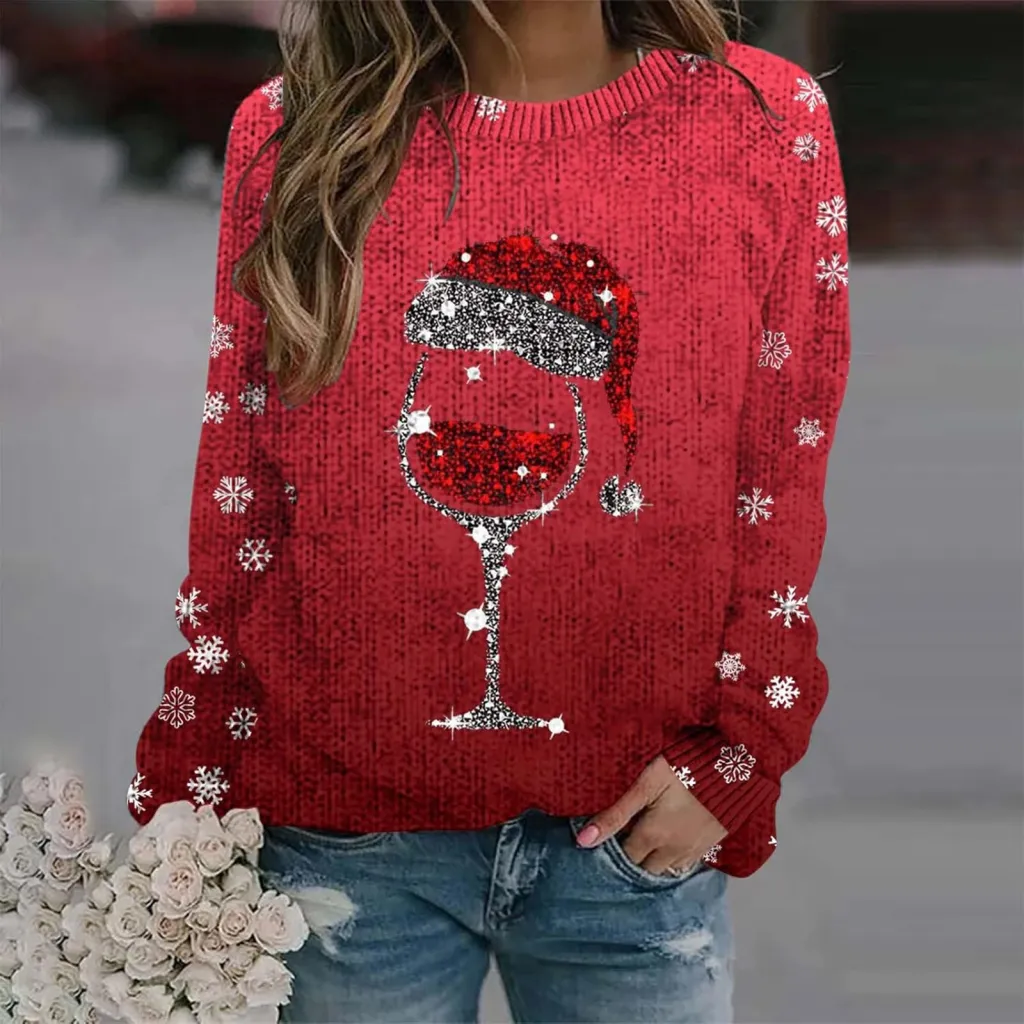 Thick Needle Digital Printing 3D Round Neck Sweater For Women - Hrczwy013-5Xl