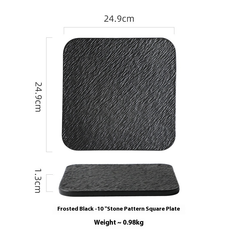 Nordic Style Ceramic Rock Pattern Flat Plate Ceramic Dish