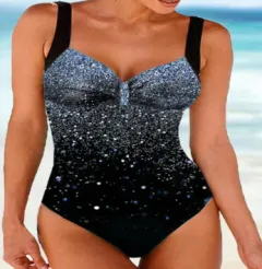 European And American Slim Bikini Swimwear - Blue - View 1
