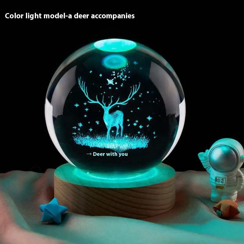Moon Small Night Lamp Decoration Creative Crystal