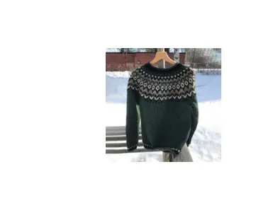 Thick Needle Fabric Printed Women's Round Neck Sweater Zd831Gn S - Shop at LoveMi