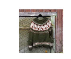 Thick Needle Fabric Printed Women's Round Neck Sweater - Xq866Gn-4Xl - View 1