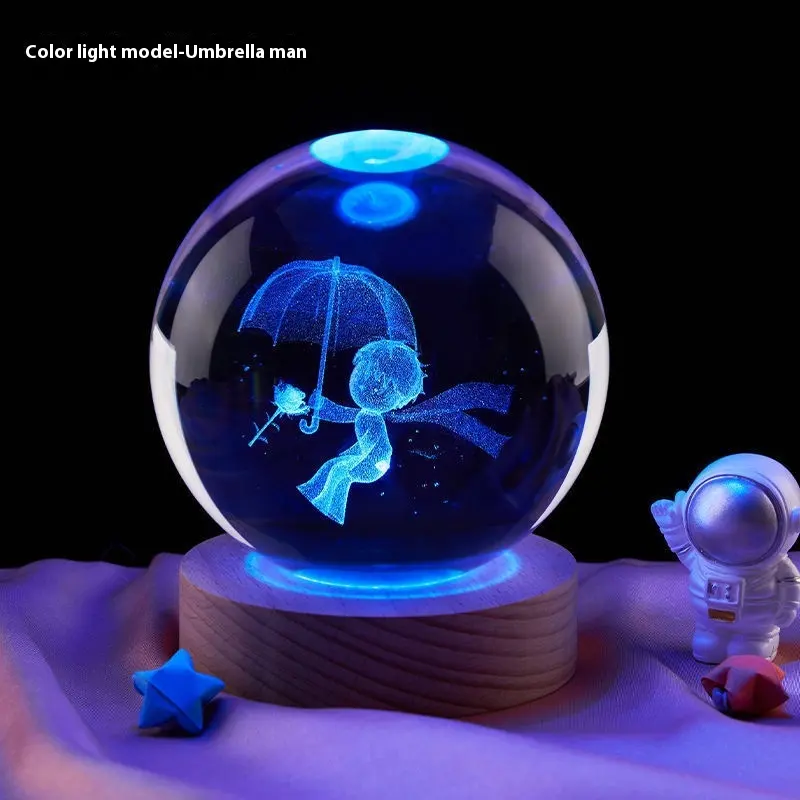 Moon Small Night Lamp Decoration Creative Crystal