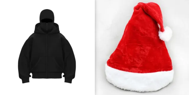 Fleece lined Double Hood Unique Design Hooded Sweater Black Set - Shop at LoveMi