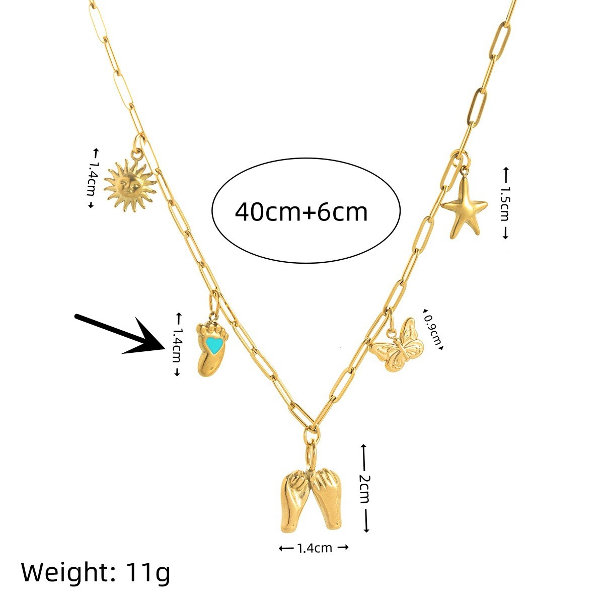 Stainless Steel Hand Pendant Butterfly XINGX Sun