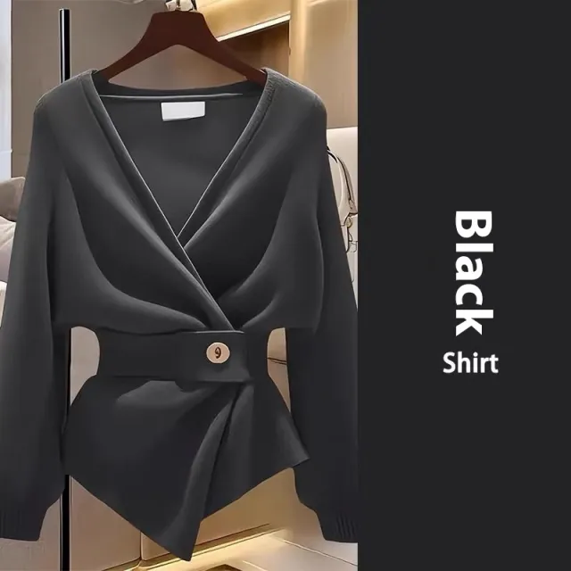 High end Super Nice This Year's Popular Beautiful Blue Sweater For Women Black - Shop at LoveMi