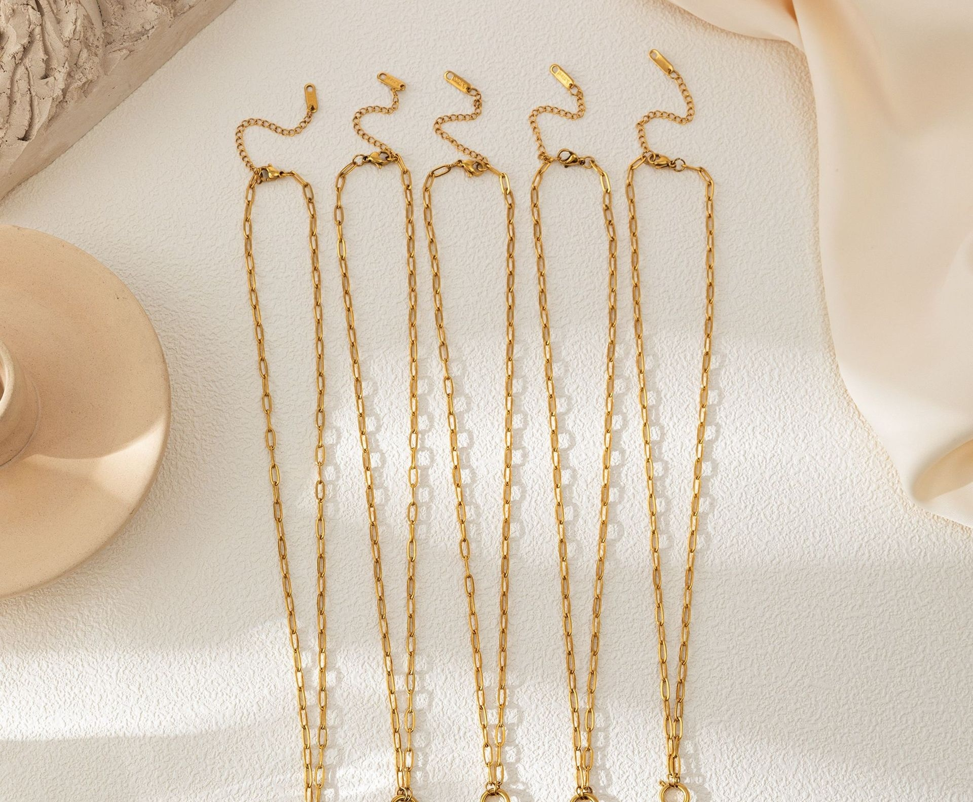 Rose Flower Element Pendant Necklace Stainless Steel Clavicle Chain