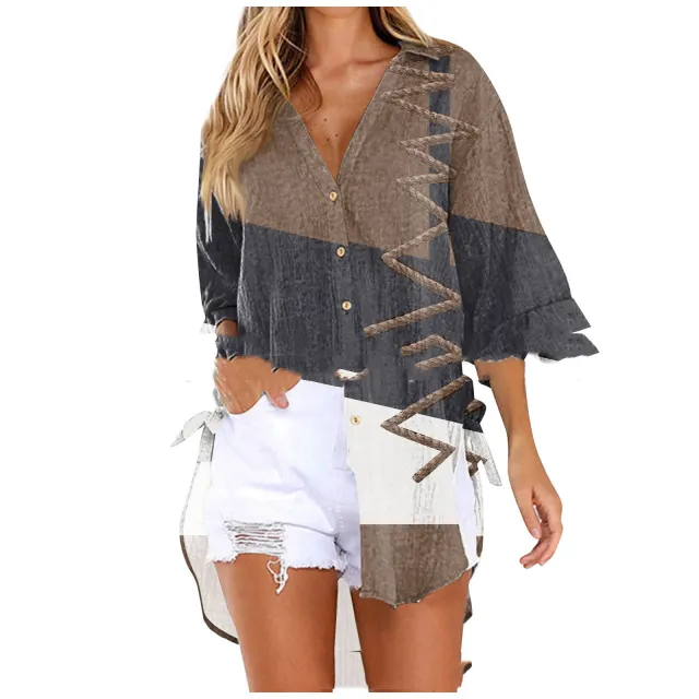 Medium To Long Loose Casual Shirt Cf115 2Xl - Shop at LoveMi