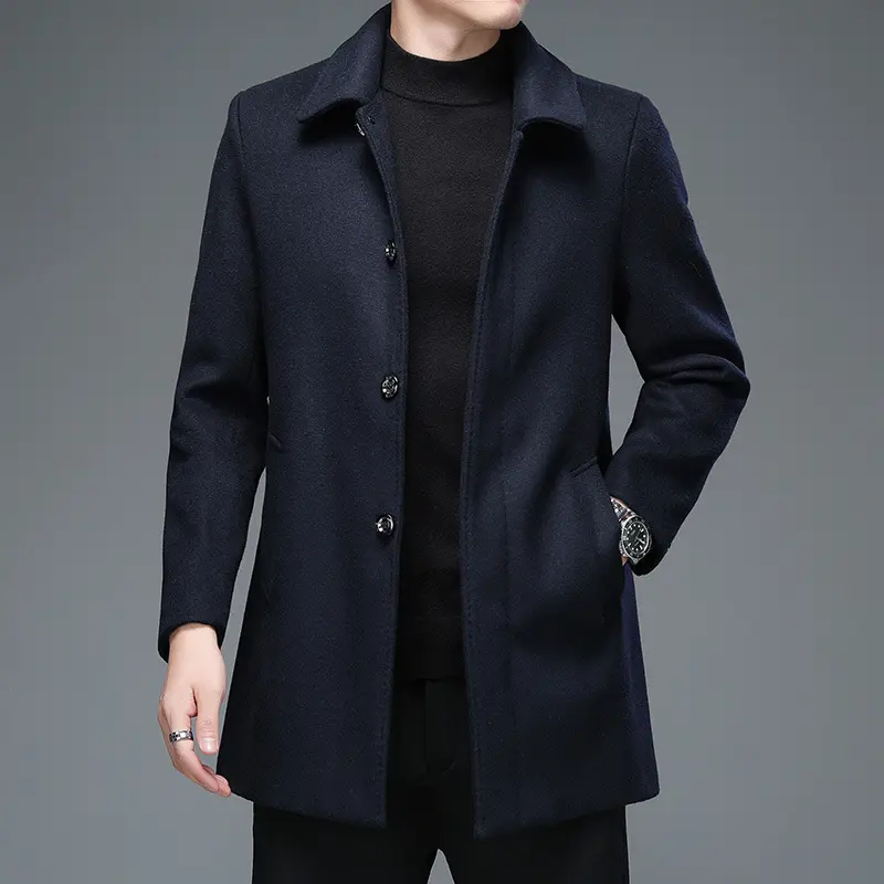 Trench Coat Mid-length Long Sleeve Lapel Korean