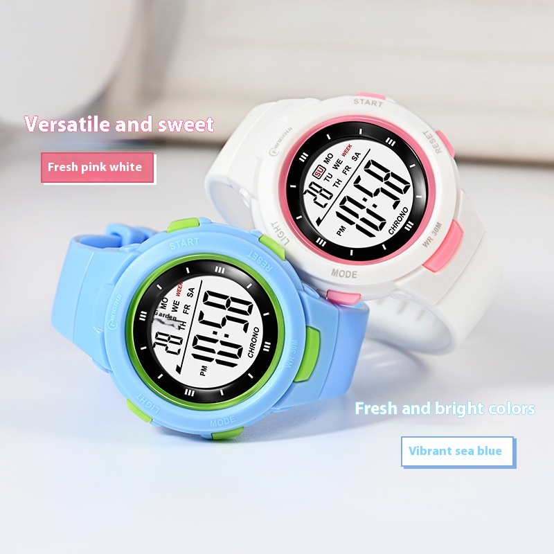 Fashion Pin Buckle Luminous Waterproof PU Strap Student Electronic Watch - CJdropshipping