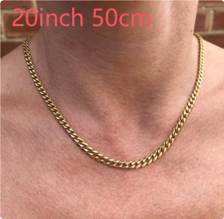 Classique Corde Cha Ne Hommes Collier Largeur