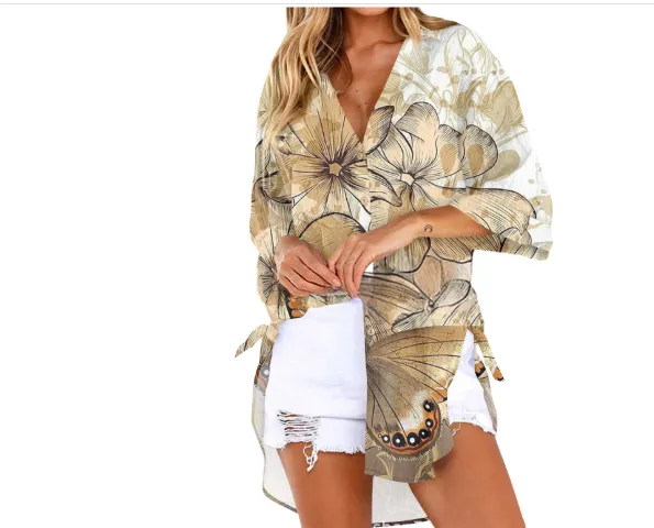 Medium To Long Loose Casual Shirt Cf163 2Xl - Shop at LoveMi