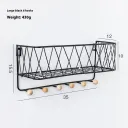 Black 6 Hooks Storage Basket