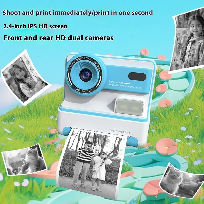 Printing Camera Children's Polaroid Front And Rear