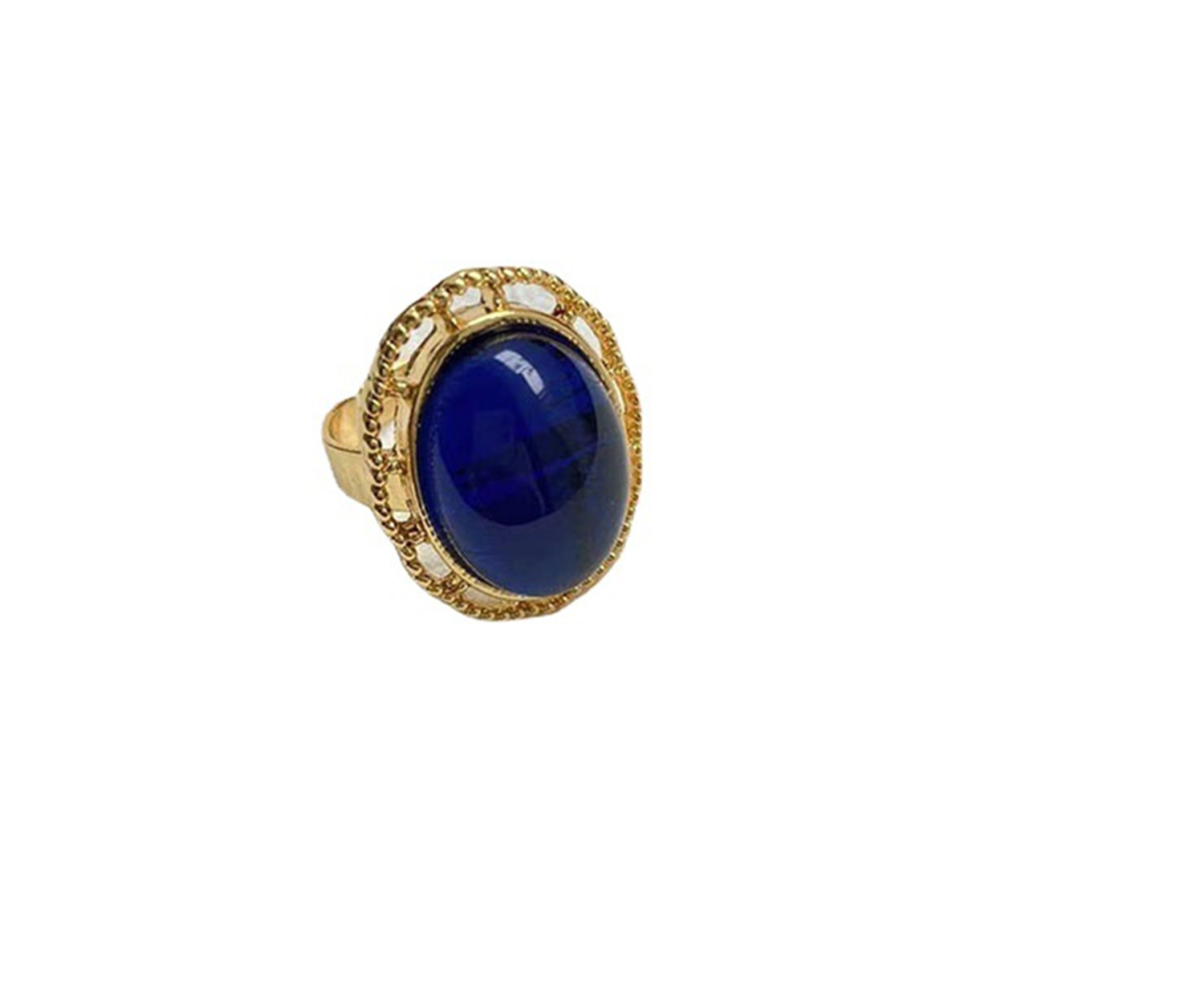 Retro Hollow Lace Glass Open Ring