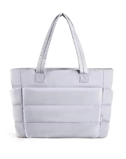 Women's Cotton Handbag Large Zipper Travel Essential Grey - Shop at LoveMi
