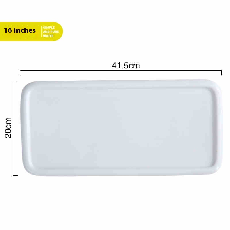 Pure White New Rectangular Ceramic Bread Plate Cake Tray