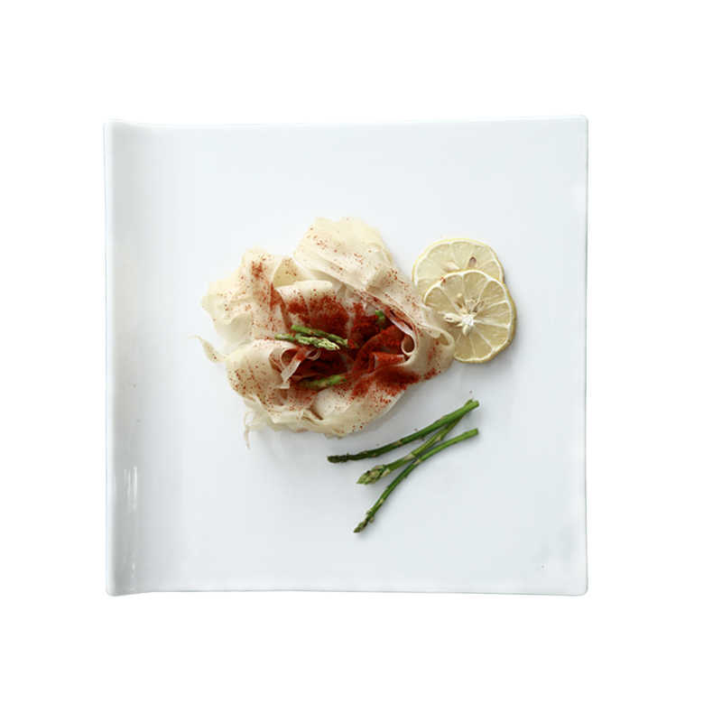 Pure White Ceramic Western Food Cold Dish Plate