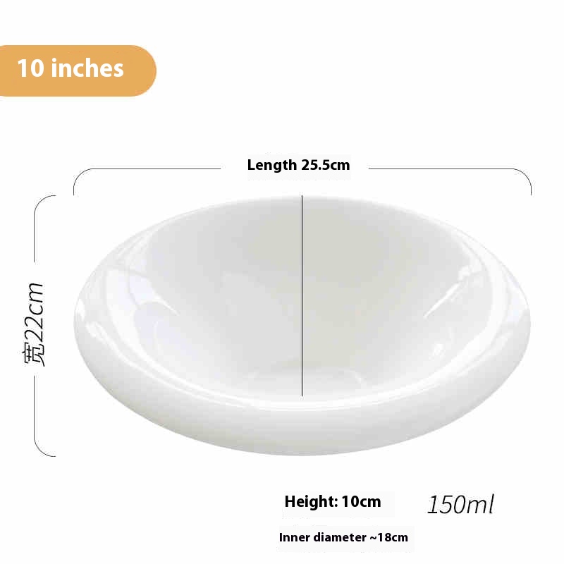 Pure White Ceramic Fruit Salad Snack Bowl