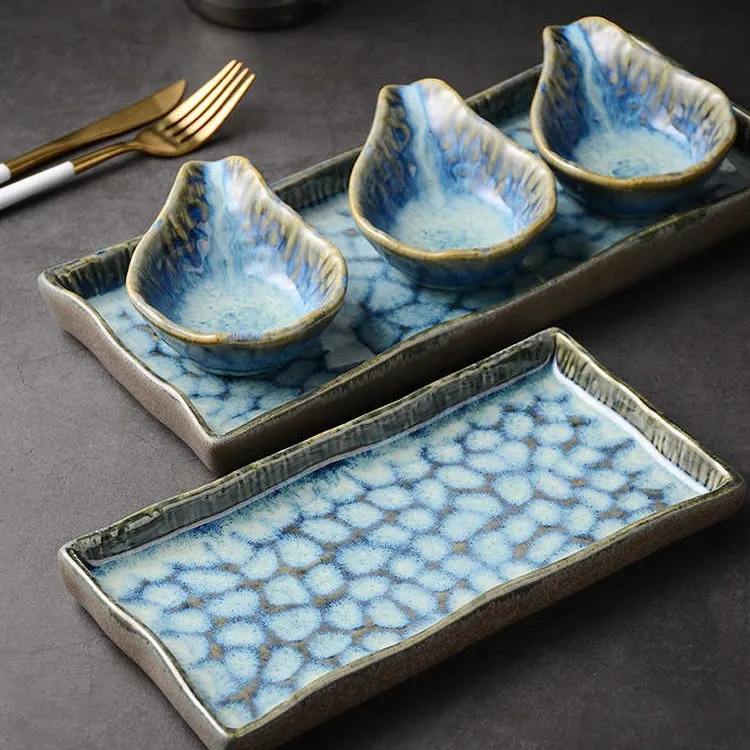 Rectangular Sushi Retro Kiln Baked Snack Plate