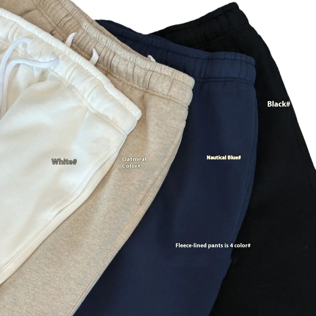Winter Can Be Matched With A Set Of Brushed Warm Skin-friendly Sweat-absorbent Breathable Fleece-lined Sweatshirt And Sweatpants - Pants Oatmeal Color
