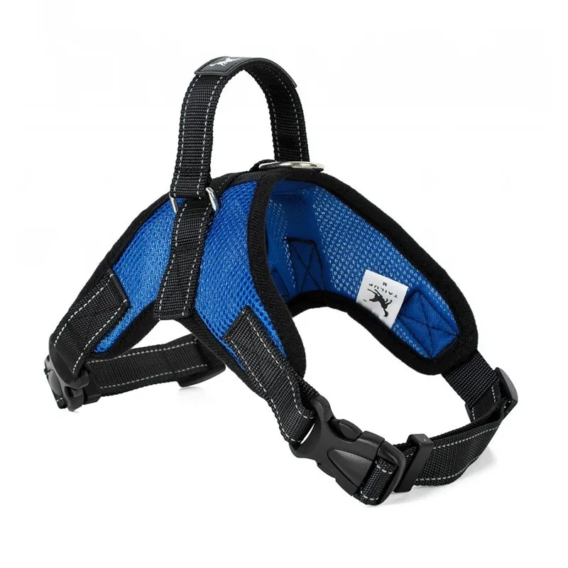 Pet Saddle Chest Strap Camouflage Outdoor Traction Dog Vest - Mesh Blue