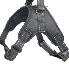 Pet Saddle Chest Strap Camouflage Outdoor Traction Dog Vest - Black - View 1