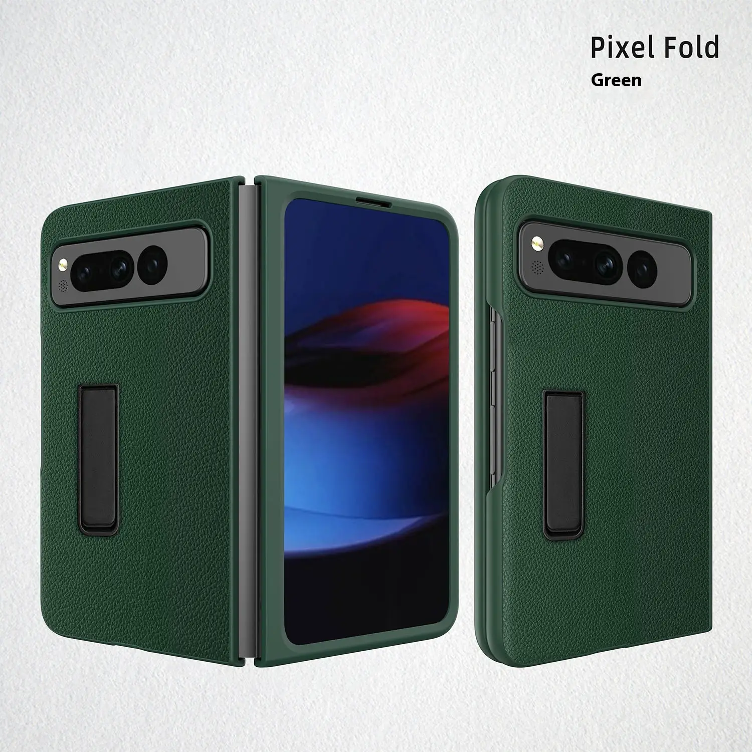 Plain Leather Lychee Pattern Bracket GoogleFold Foldable Screen Protective Case