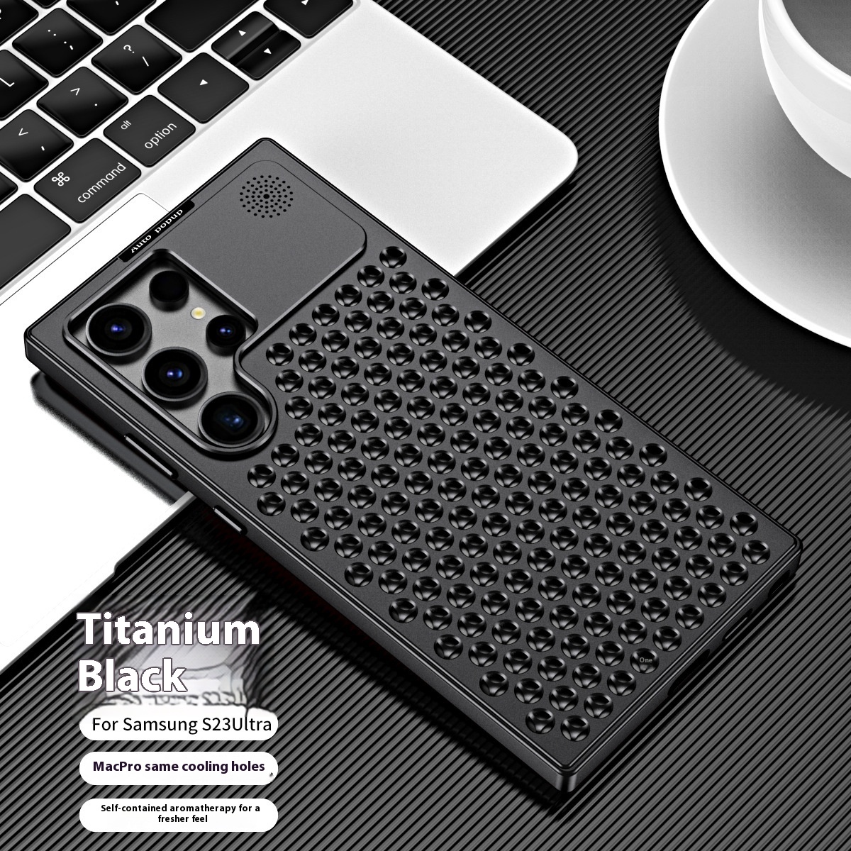 Spring Fastener Magnetic Suction Aluminum Alloy Heat Dissipation S24ultra Phone Case
