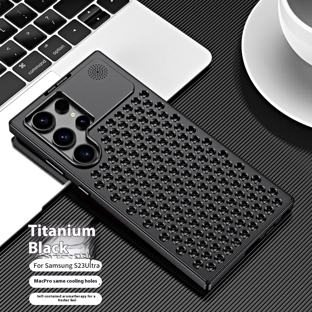 Spring Fastener Magnetic Suction Aluminum Alloy Heat Dissipation S24ultra Phone Case