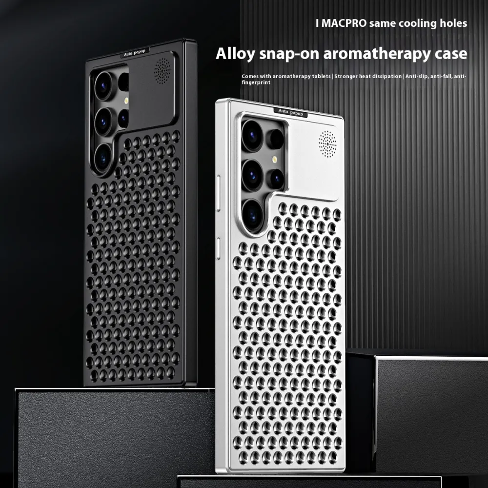 Spring Fastener Magnetic Suction Aluminum Alloy Heat Dissipation S24ultra Phone Case